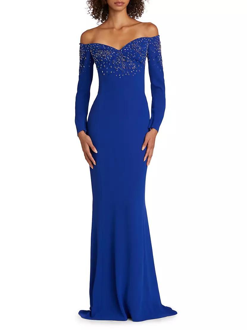 Embellished Off-the-Shoulder Mermaid Gown Product Image