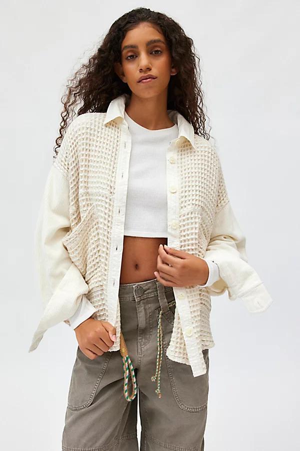 BDG Bryson Waffle Shirt Jacket Top Womens at Urban Outfitters Product Image