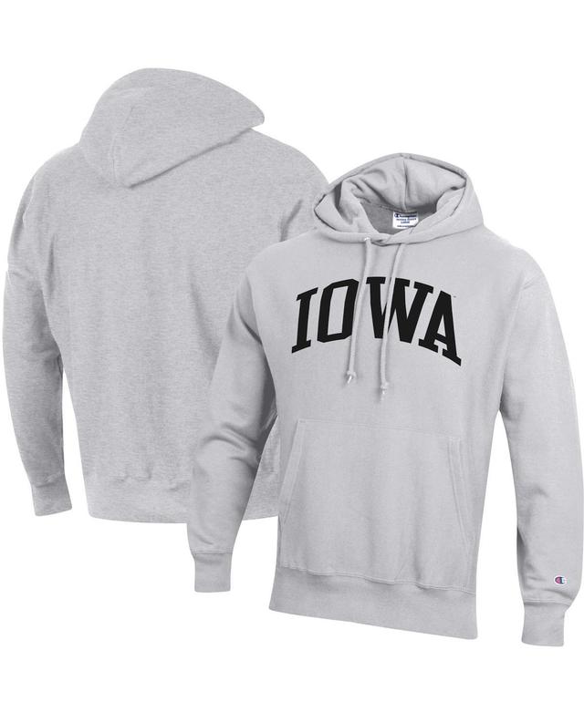 Champion Men's Champion Heathered Gray Iowa Hawkeyes Team Arch Reverse Weave Pullover Hoodie, Size: Small, IWA Grey - Size: S Product Image