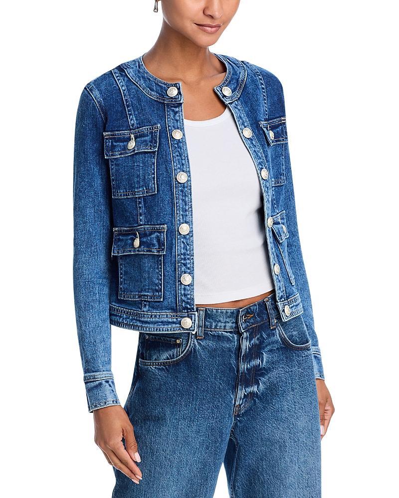 LAgence Yari Collarless Denim Jacket Product Image