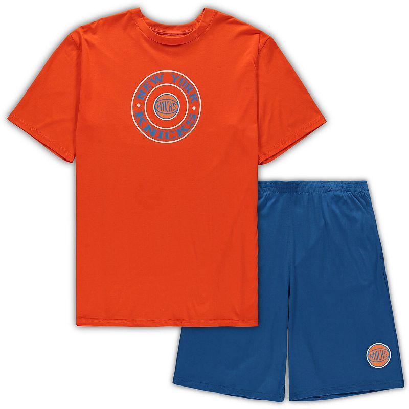 Mens Concepts Sport /Blue New York Knicks Big & Tall T-Shirt & Shorts Sleep Set Product Image