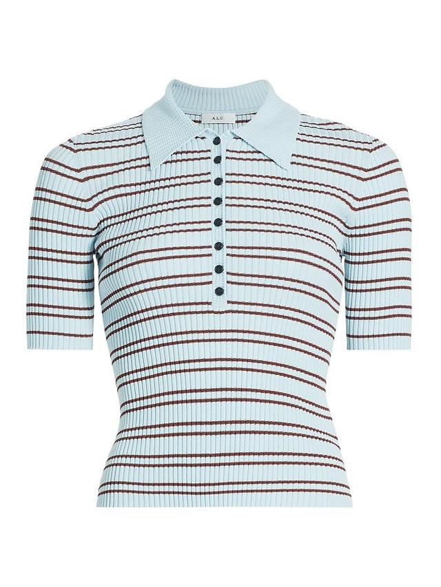 Womens Sydney Striped Knit Polo Product Image