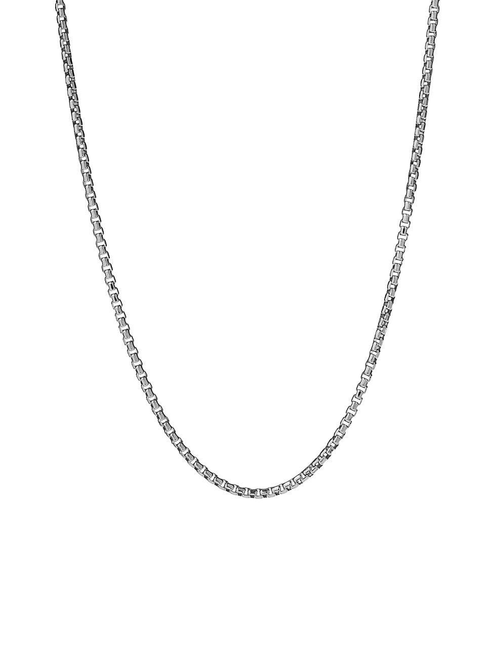 Mens Sterling Silver Box Chain Necklace Product Image