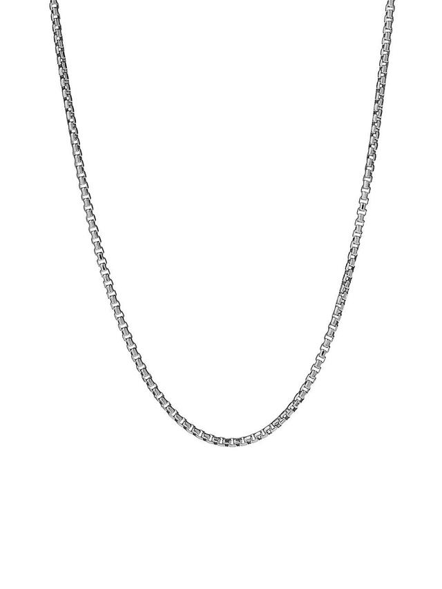 Mens Sterling Silver Box Chain Necklace Product Image