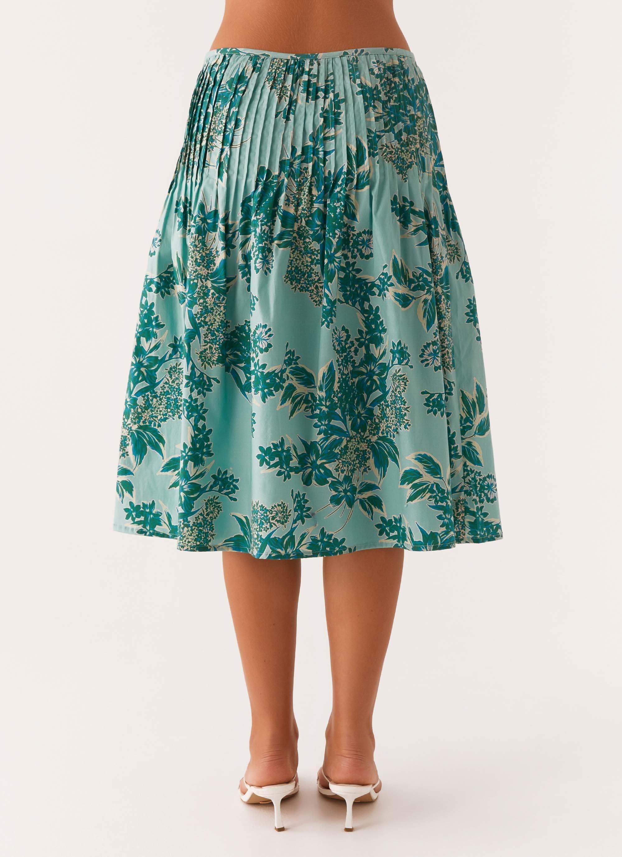 Dreamscape Midi Skirt - Cloud Nine Floral Product Image