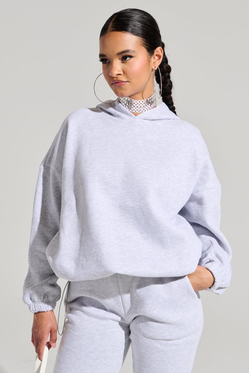 DEXTRA OVERSIZED HOODIE IN HEATHER GREY Product Image