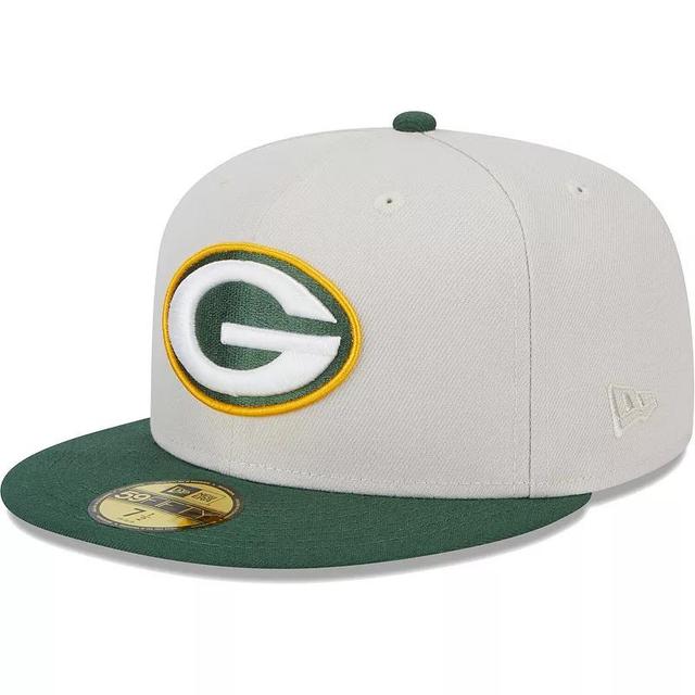 Mens New Era Khaki/Green Green Bay Packers Super Bowl Champions Patch 59FIFTY Fitted Hat Beig/Green Product Image