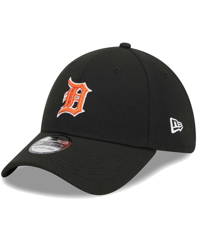 Mens New Era Black Detroit Tigers Logo 39THIRTY Flex Hat Product Image