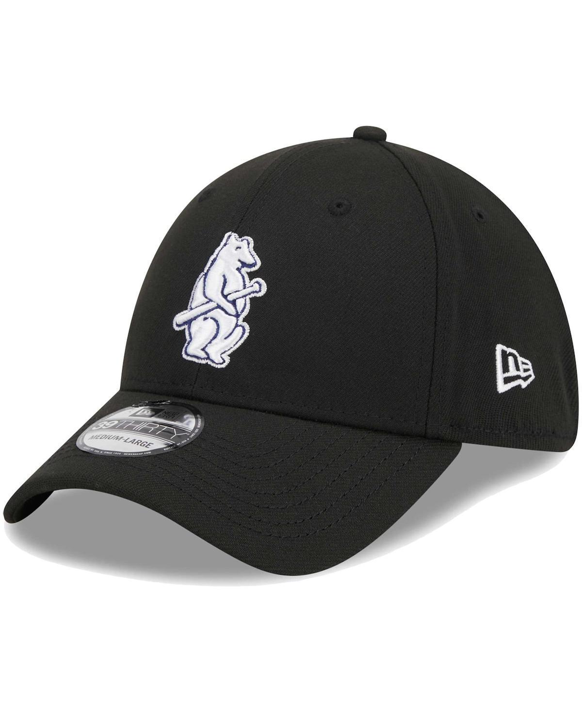 Mens New Era Black Chicago Cubs Logo 39THIRTY Flex Hat Product Image