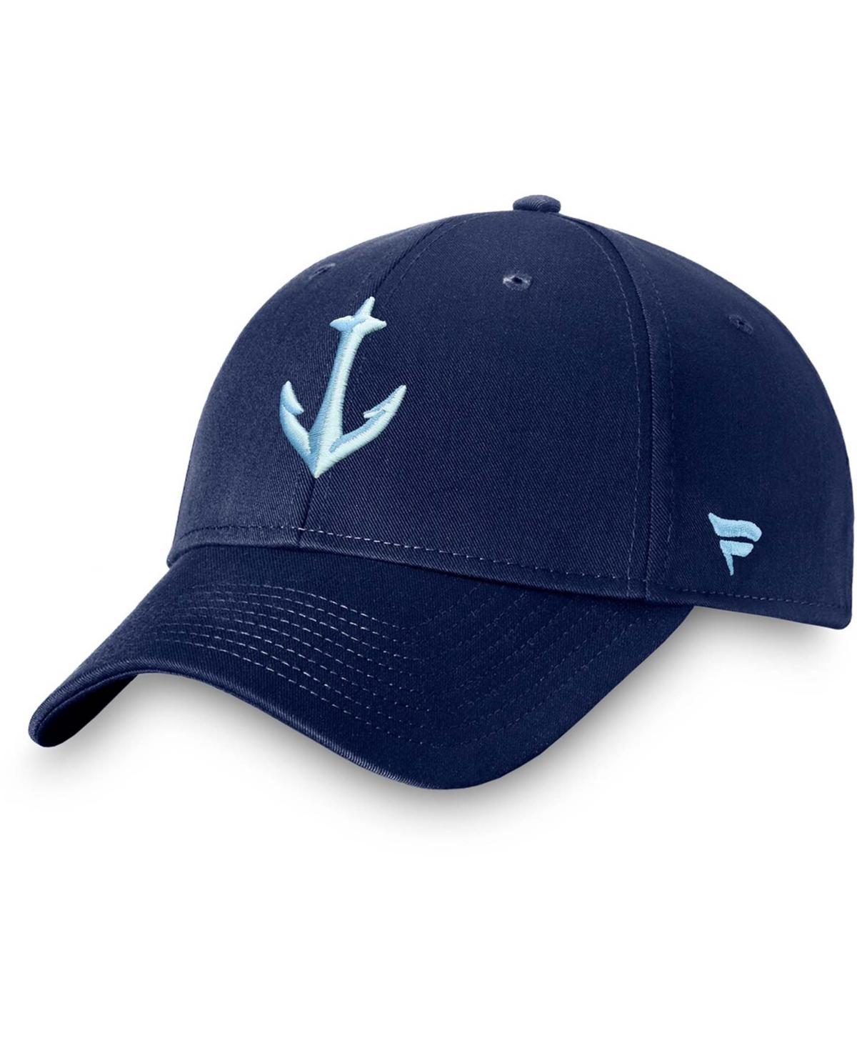 Mens Deep Sea Navy Blue Seattle Kraken Core Secondary Logo Adjustable Hat Product Image