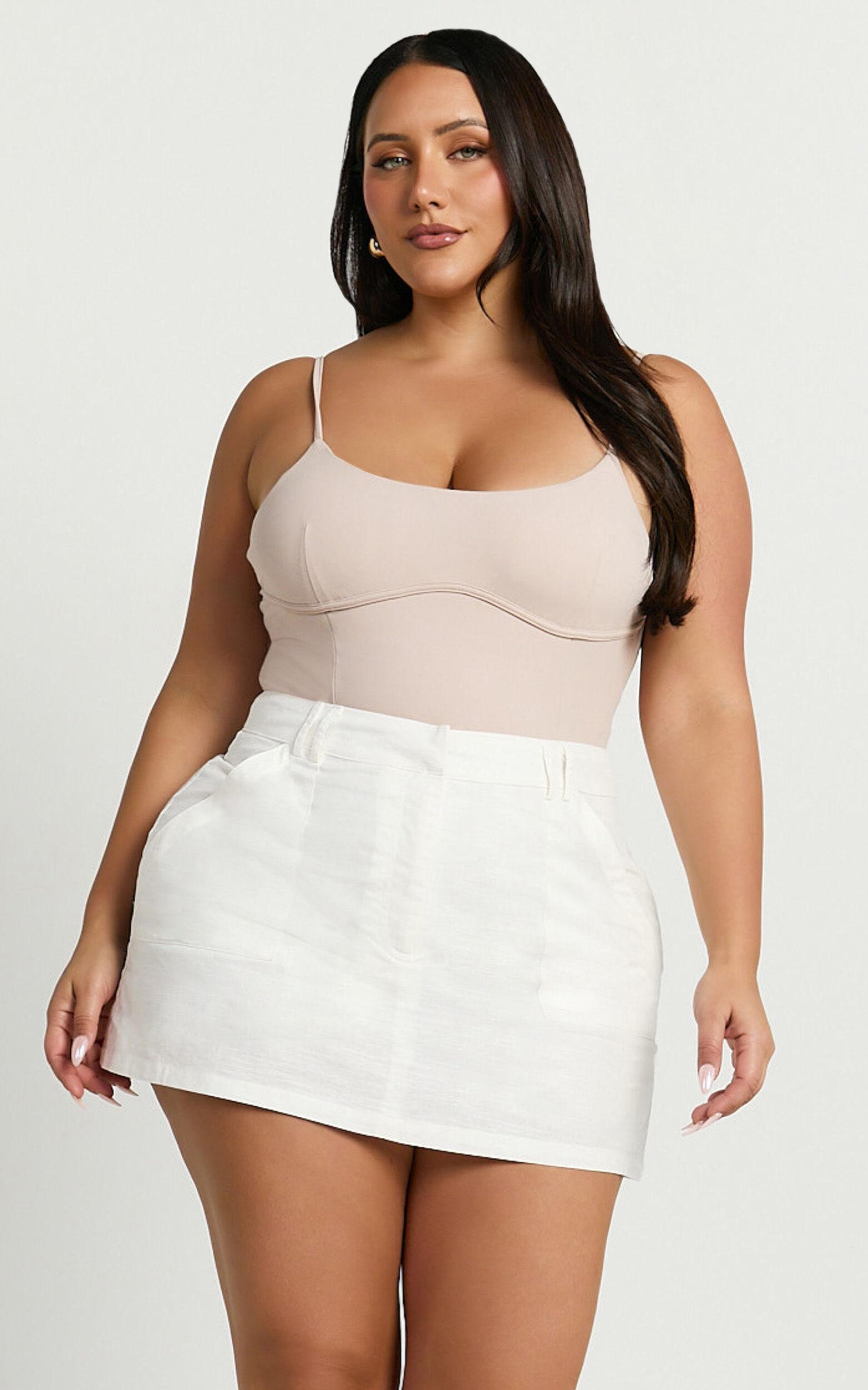 Dream Skort - High Waisted A Line Skort in Off White Product Image