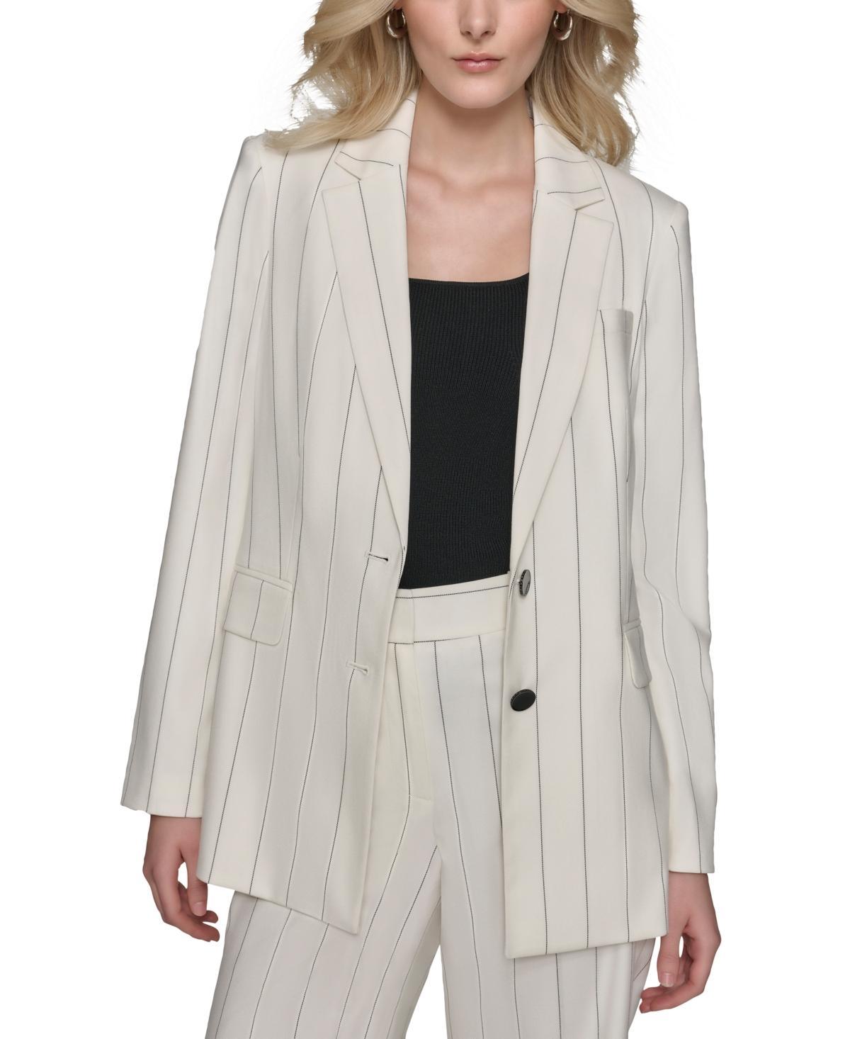 Women's Pinstriped Two-Button Blazer Product Image