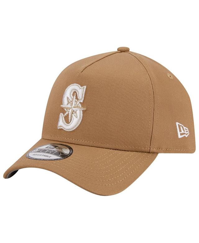 New Era Mens Khaki Seattle Mariners A-Frame 9FORTY Adjustable Hat Product Image