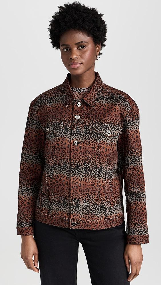 BruceGlen Linear Leopard Denim Jacket | Shopbop Product Image