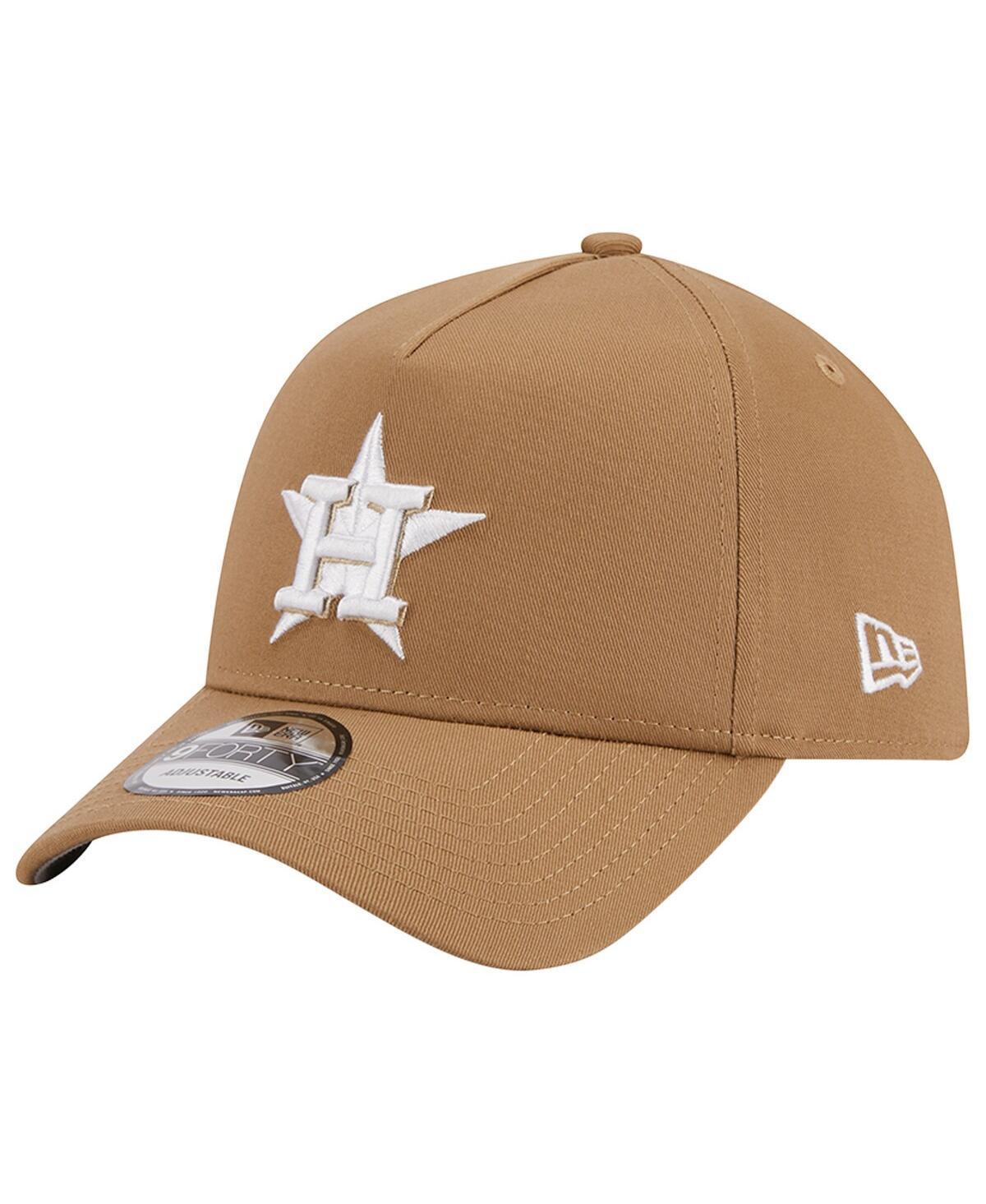 Mens New Era Khaki Houston Astros A-Frame 9FORTY Adjustable Hat Product Image