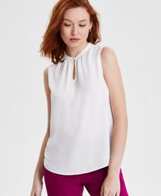 Kasper Womens Sleeveless Keyhole Blouse Product Image