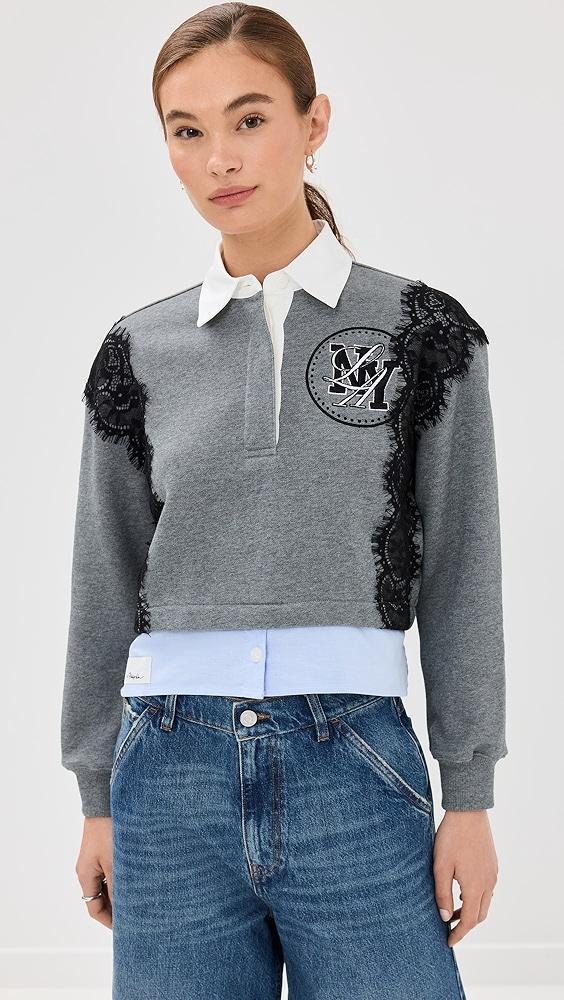 3.1 Phillip Lim Cut Off Trompe Loeil Rugby Sweatshirt | Shopbop Product Image