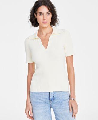 Women's Johnny Collar Short-Sleeve Pullover, Created for Macy's Product Image