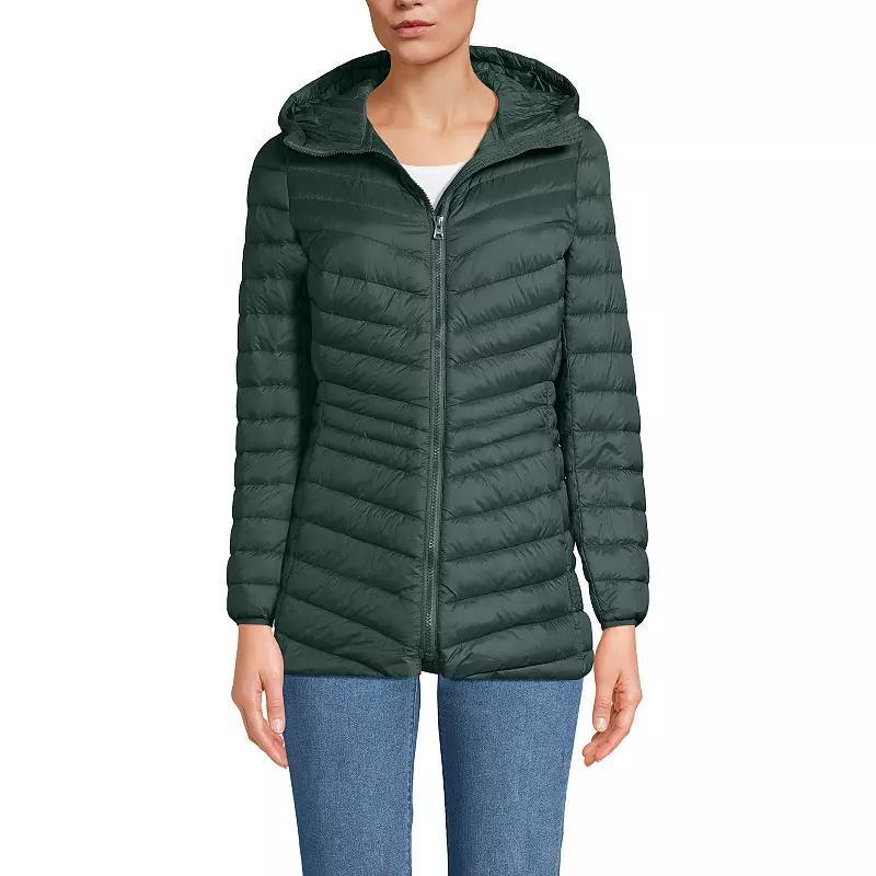 Petite Lands End Wanderweight Ultralight Hooded Packable Down Jacket, Womens Product Image