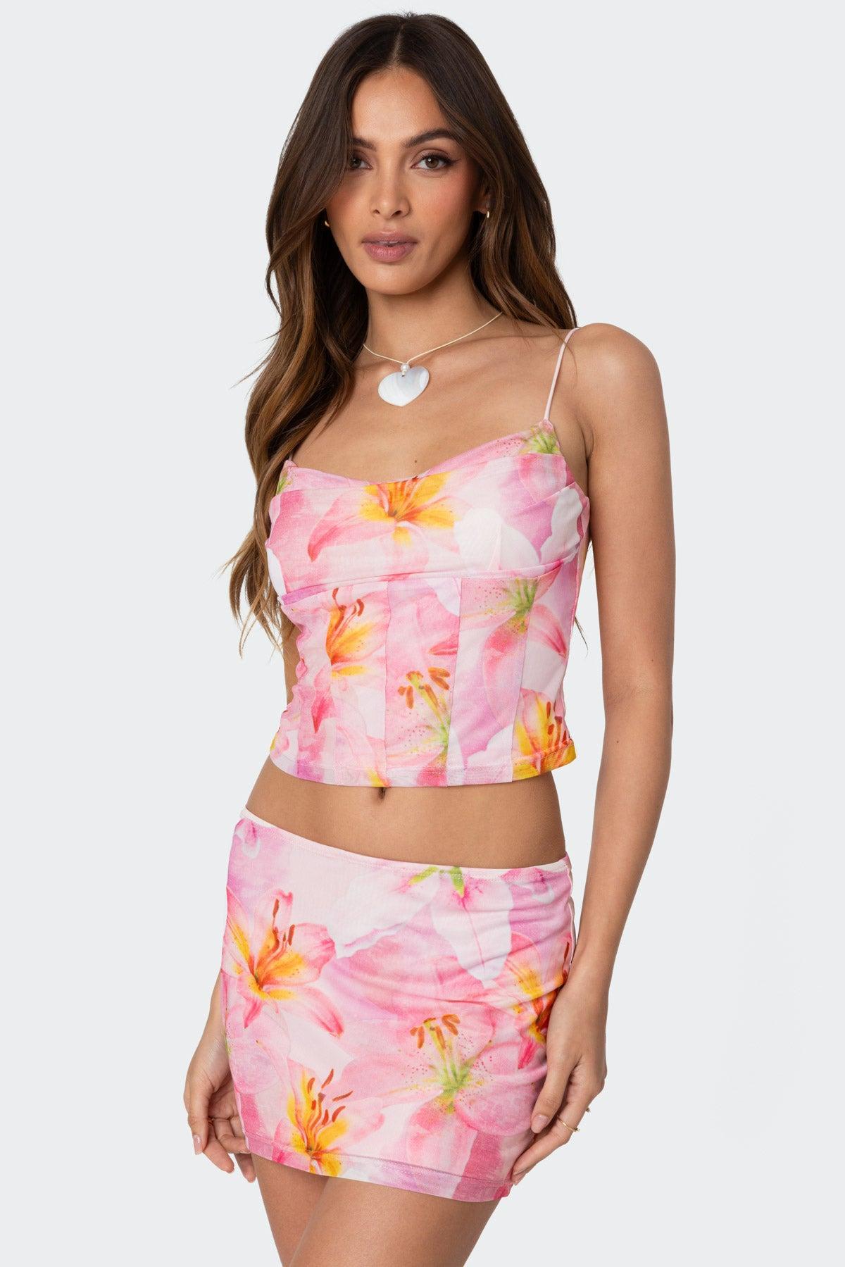 Stassi Cowl Neck Printed Corset Product Image