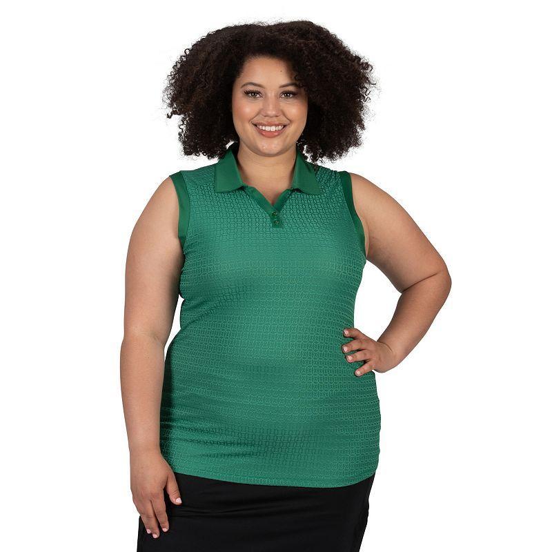 Plus Size Nancy Lopez Journey Sleeveless Polo, Womens Product Image