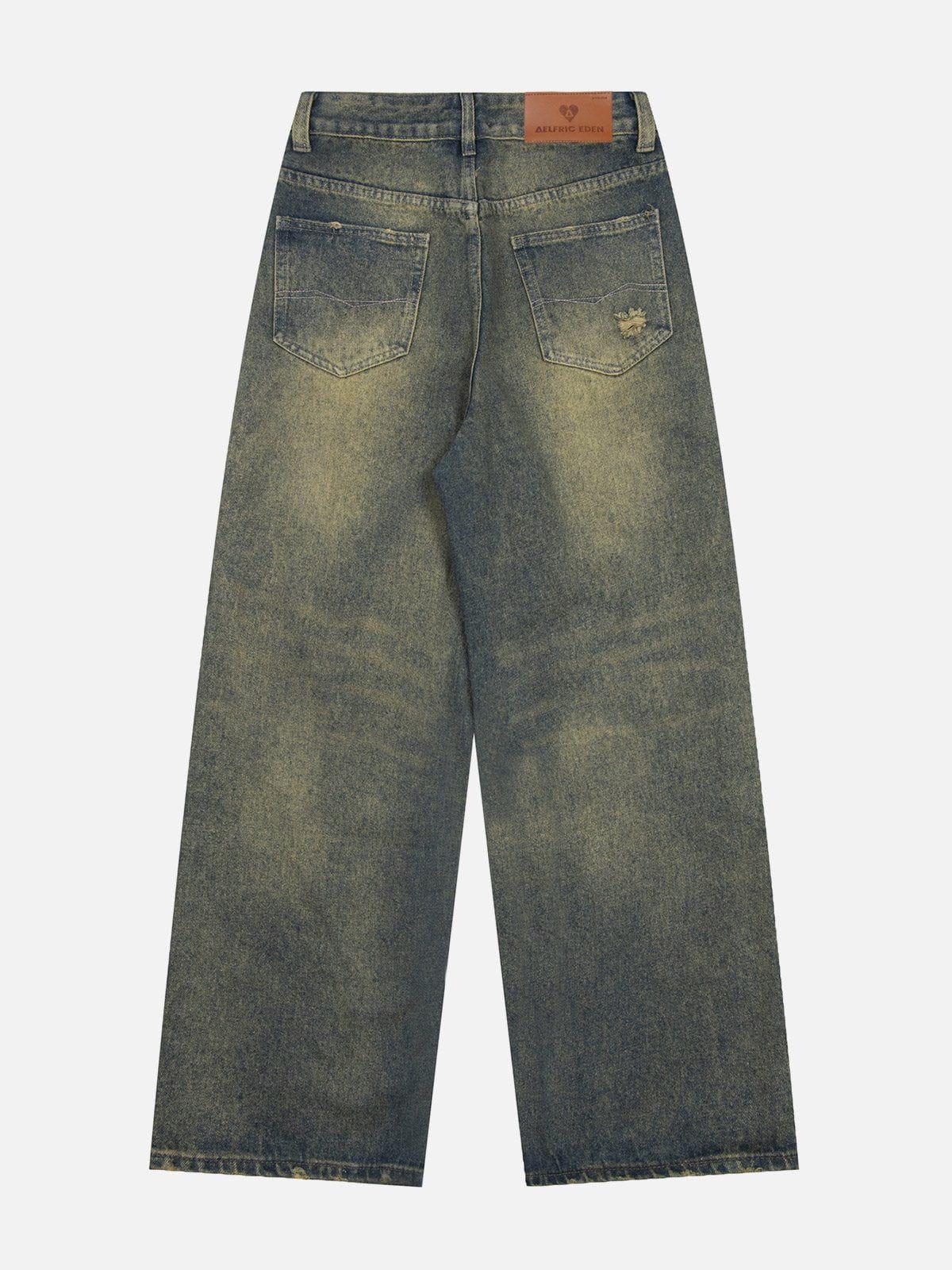 Aelfric Eden Distressed Washed Loose Jeans Product Image