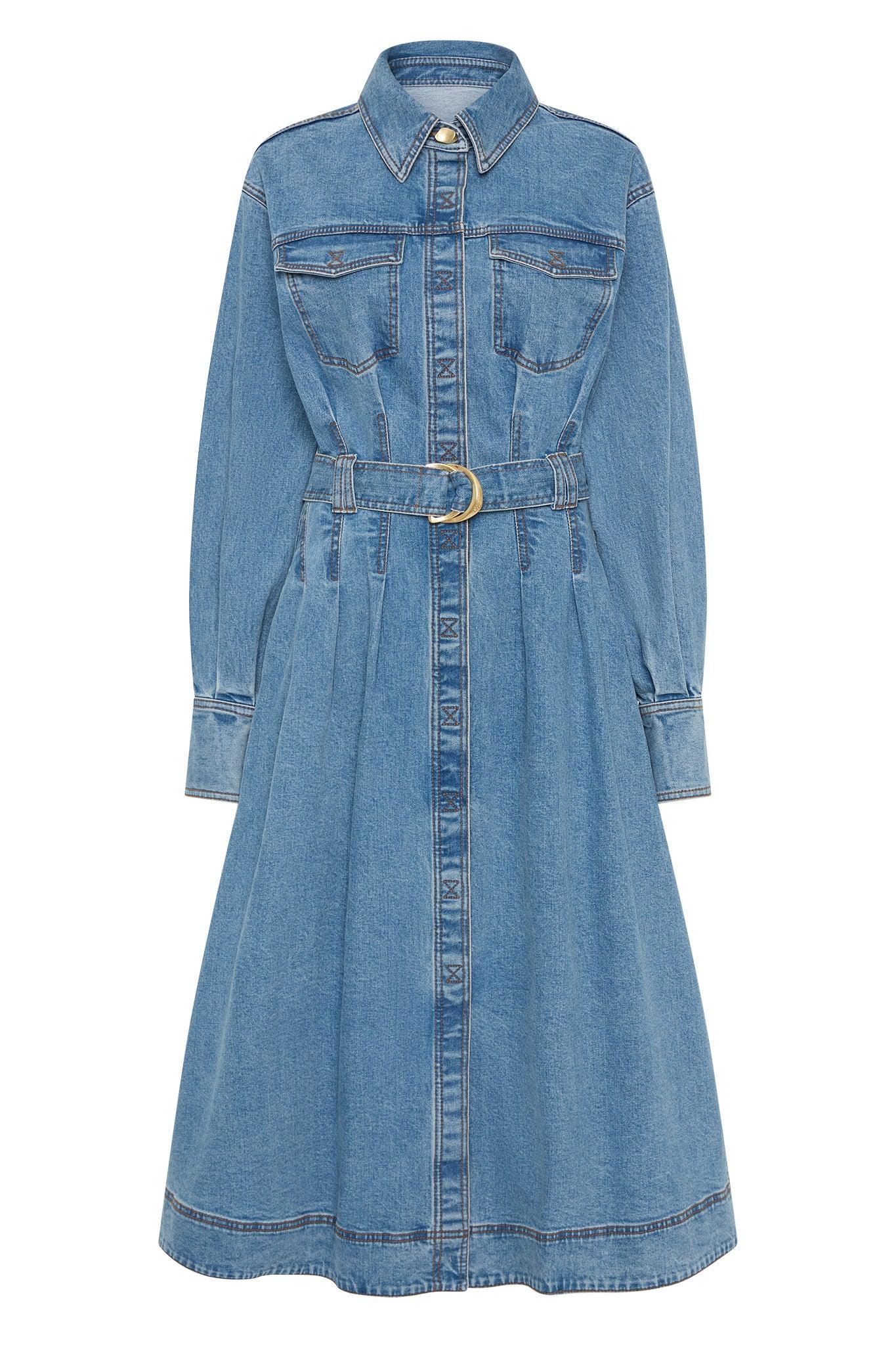 Aradia Denim Midi Dress Product Image