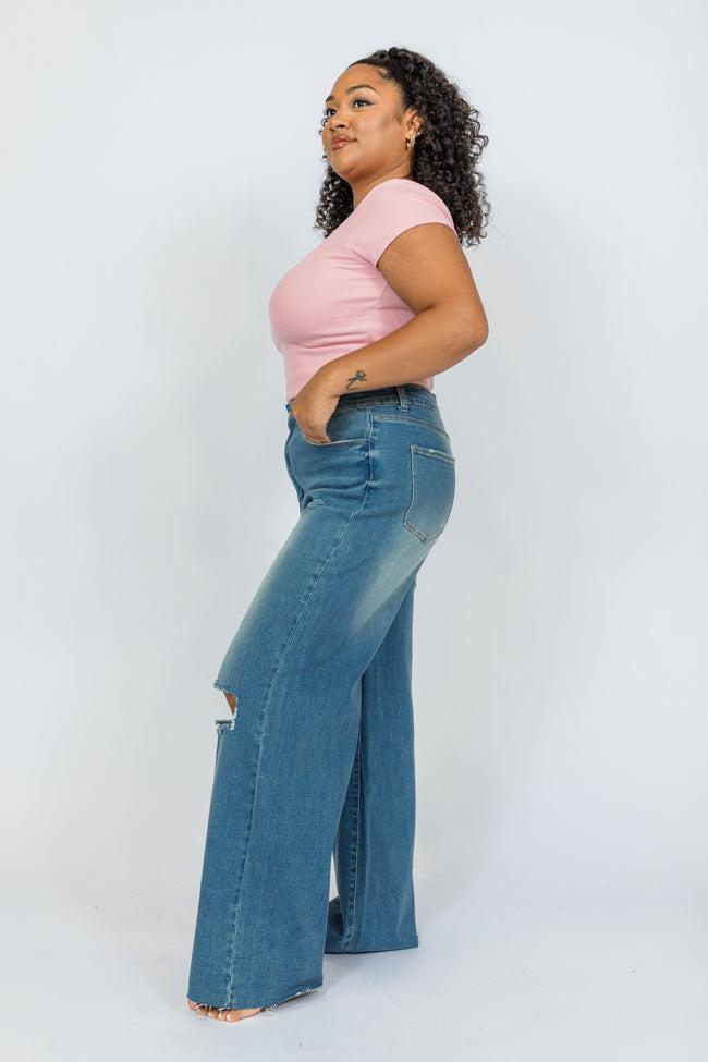 Kelsea Medium Wash Wide Leg Jeans Product Image