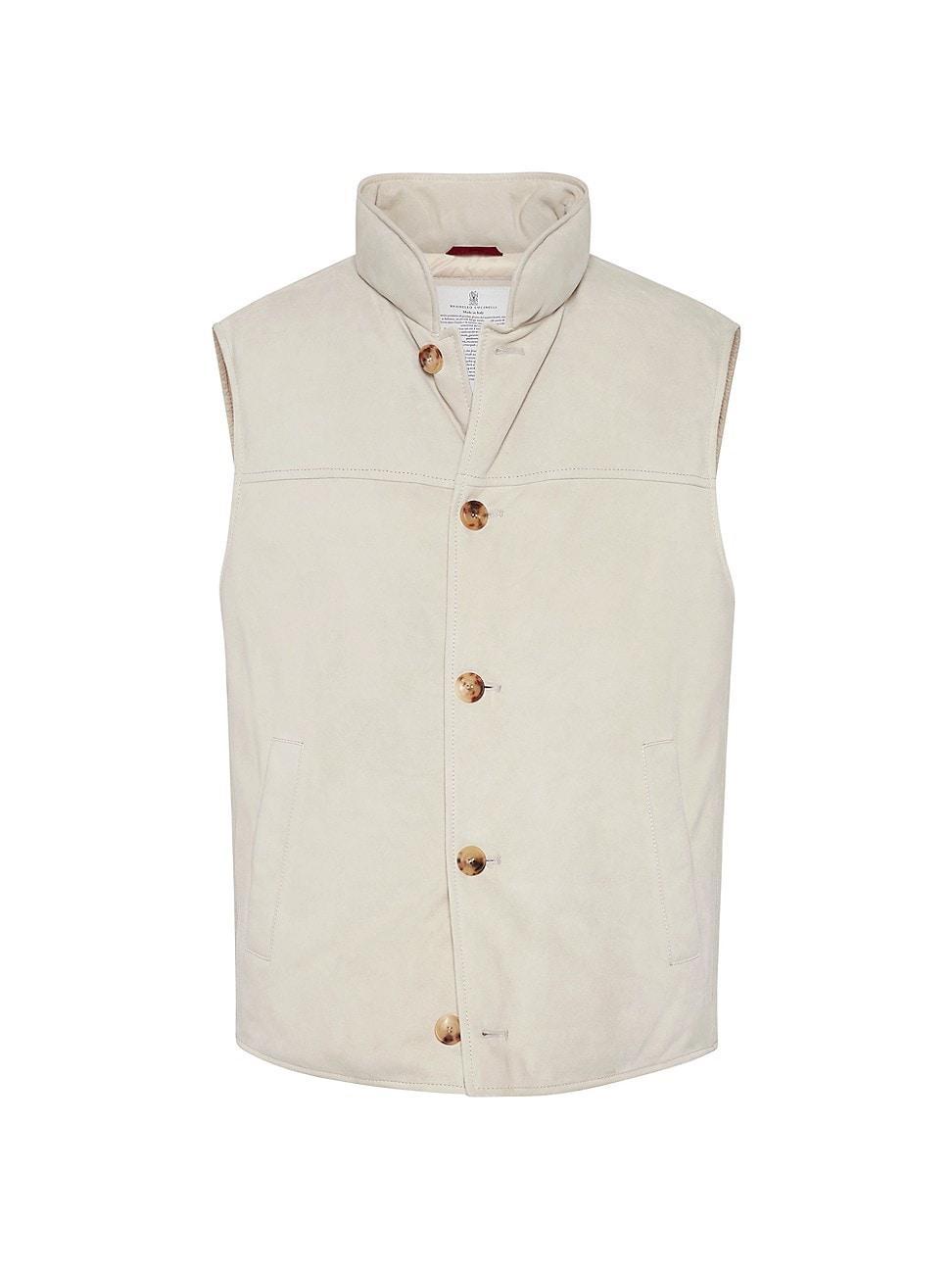 Mens Suede Down Vest Product Image