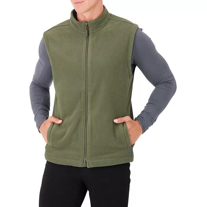 Mens Heat Holders Original Fleece Double Zipper Vest Blue Product Image