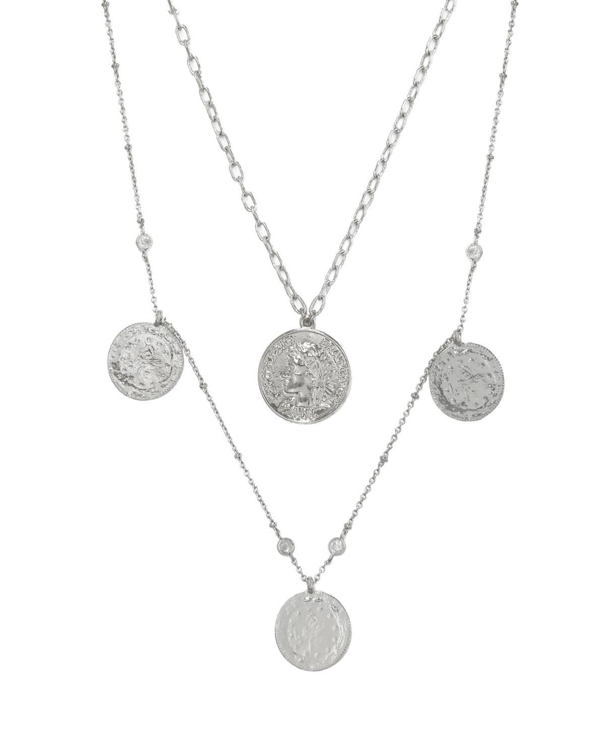 Ettika Elite Coin And Crystal Layered Womens Necklace Set Product Image