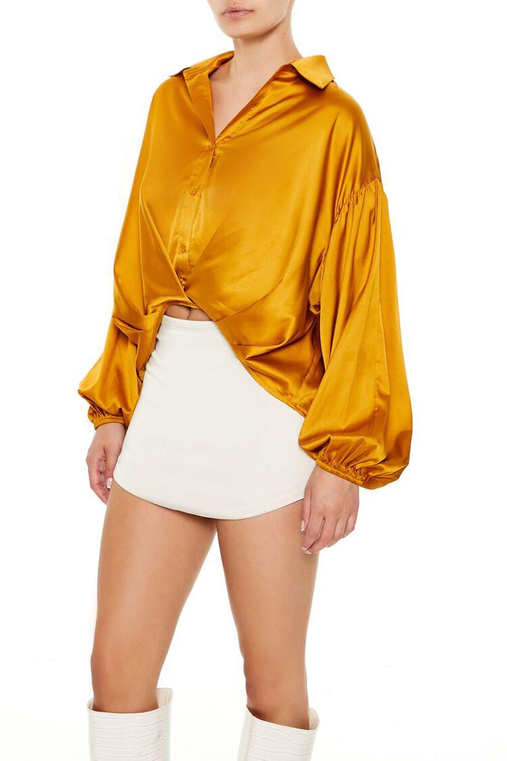 Satin Balloon-Sleeve Shirt | Forever 21 Product Image