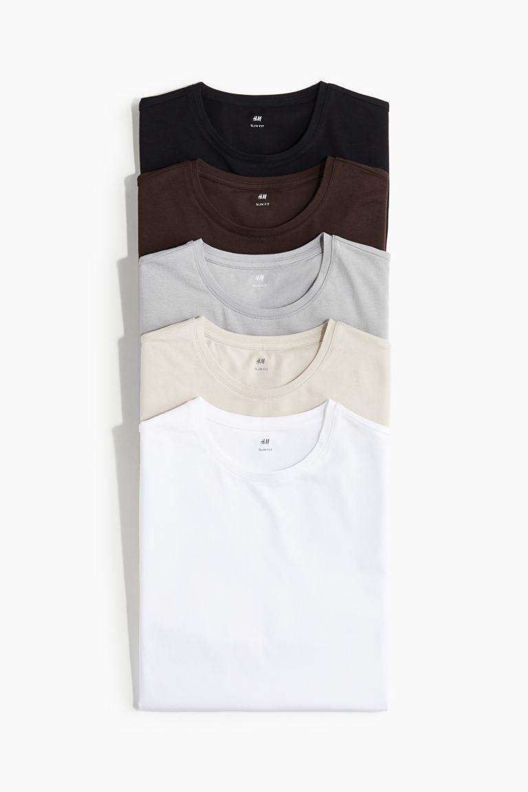 5-pack Slim Fit T-shirts Product Image