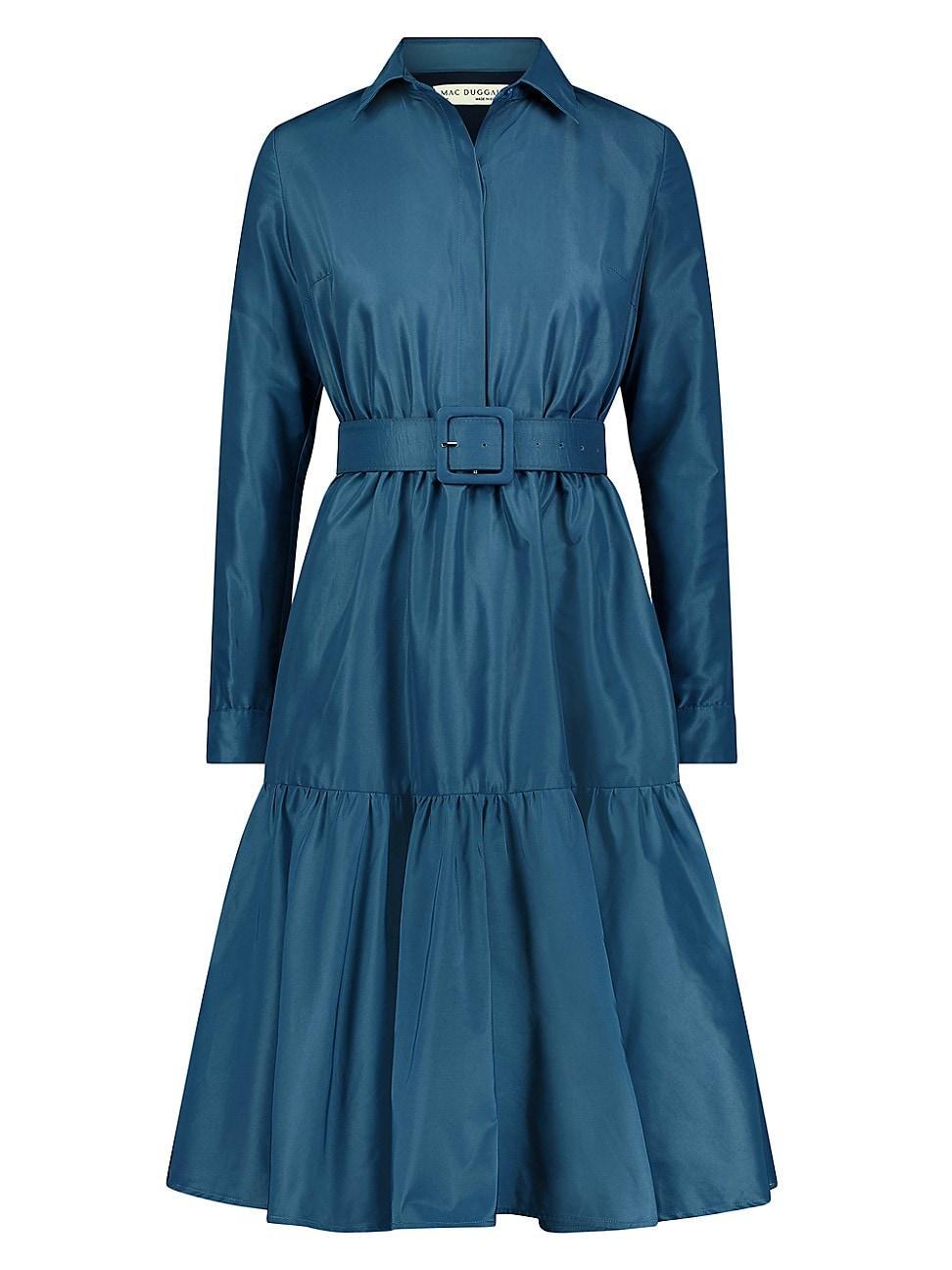 Womens Faille Belted A-Line Shirtdress Product Image