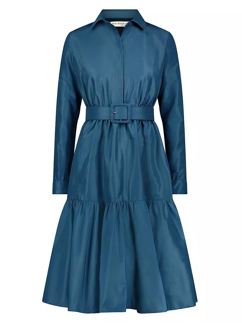 Faille Belted A-Line Shirtdress Product Image