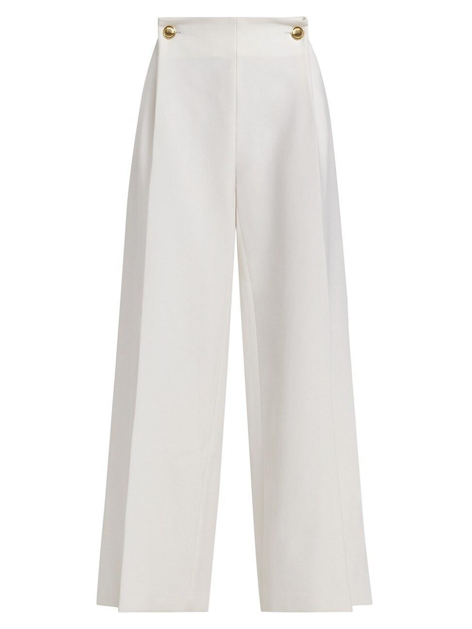 Womens Wide-Leg Wool-Blend Pants product image