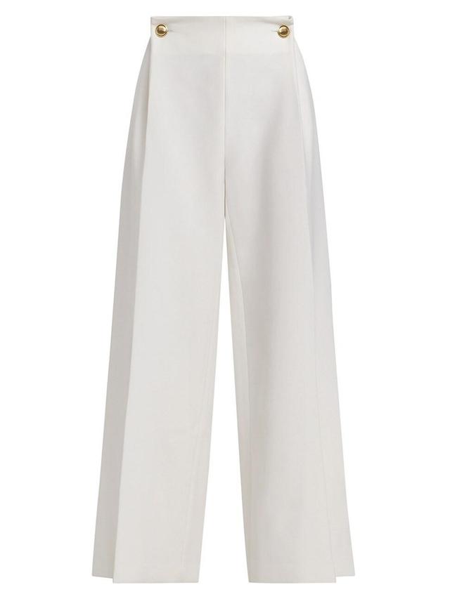 Womens Wide-Leg Wool-Blend Pants Product Image