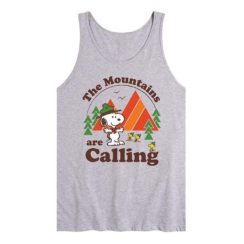 Mens Peanuts Mountains Are Calling Tank Product Image