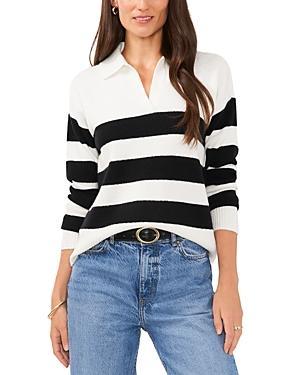 Vince Camuto Striped Long Sleeve Polo Shirt Product Image