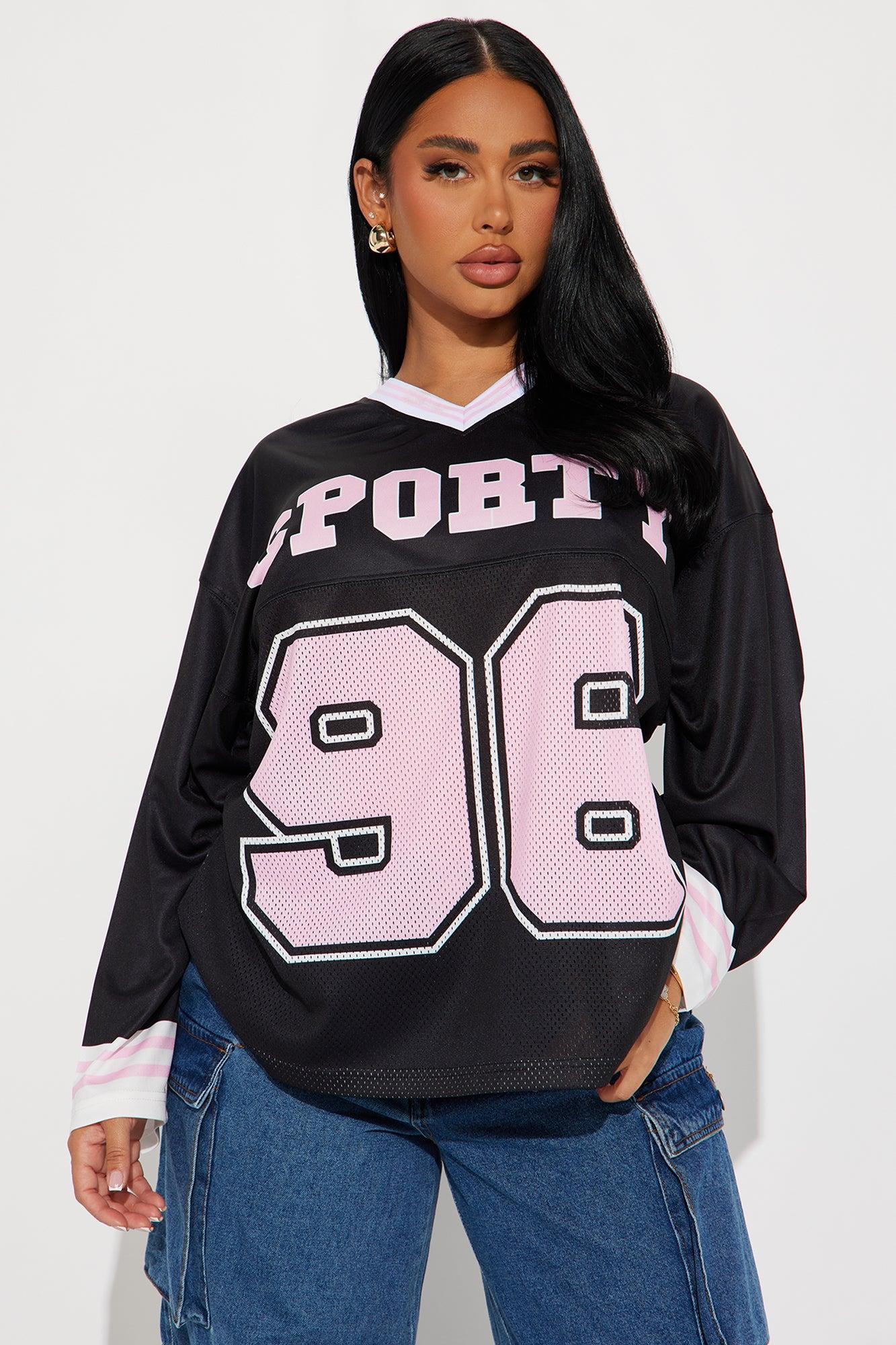 Sporty Era Hockey Jersey - Black/Pink Product Image