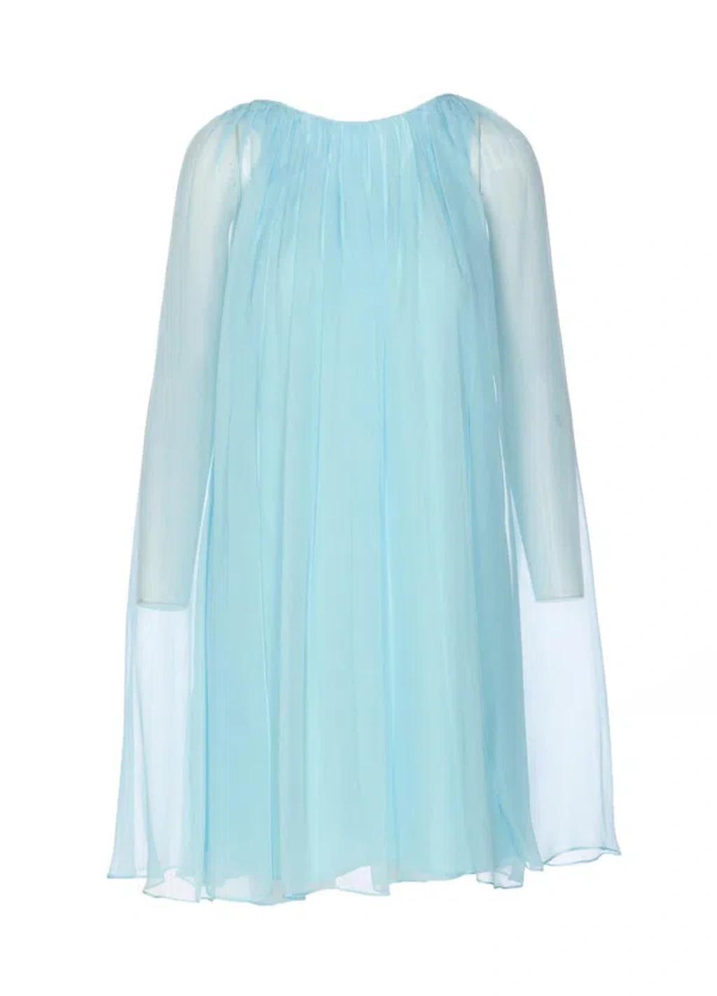 Sheer Detailed Dress In Blue Product Image