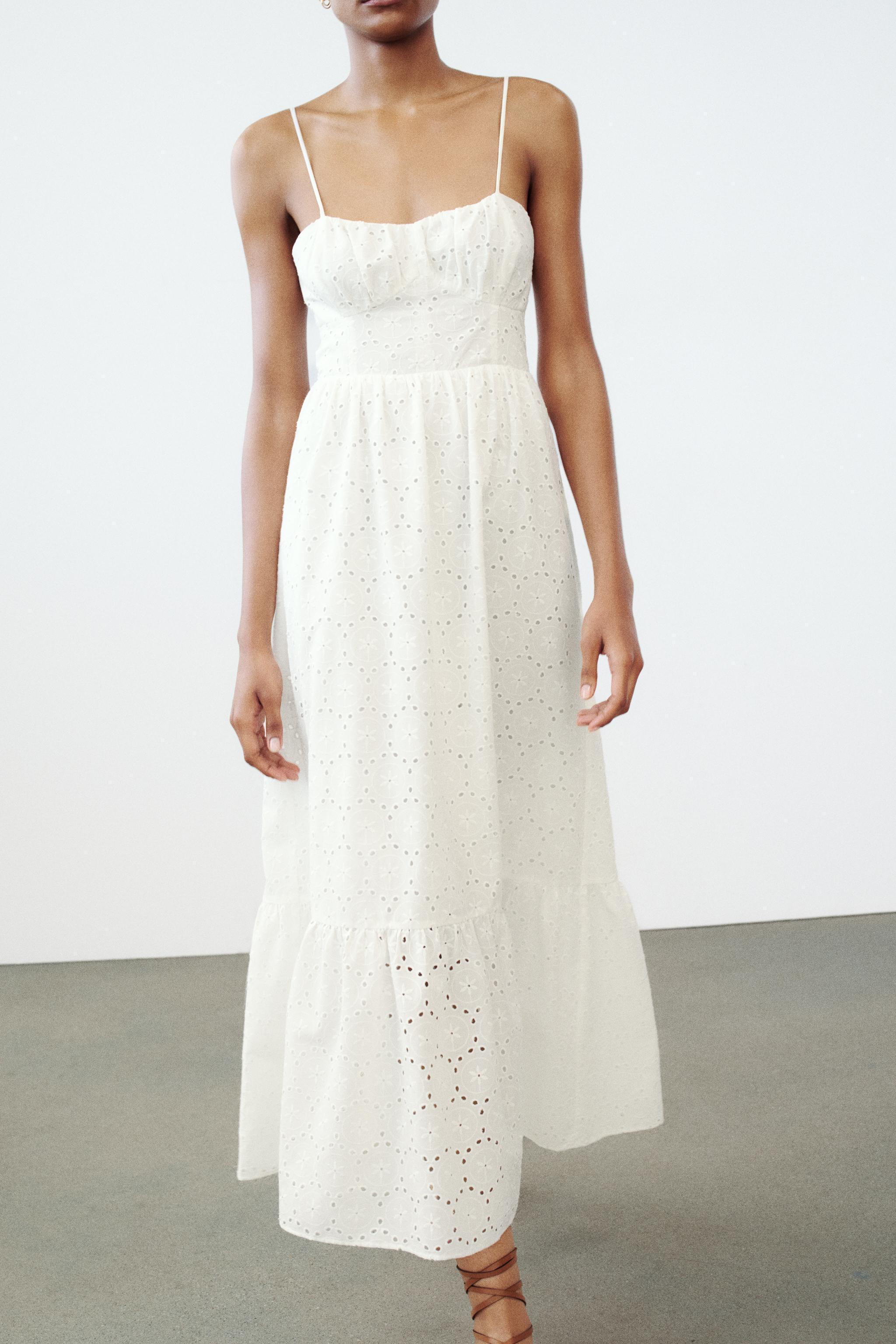 OPENWORK EMBROIDERY MIDI DRESS Product Image