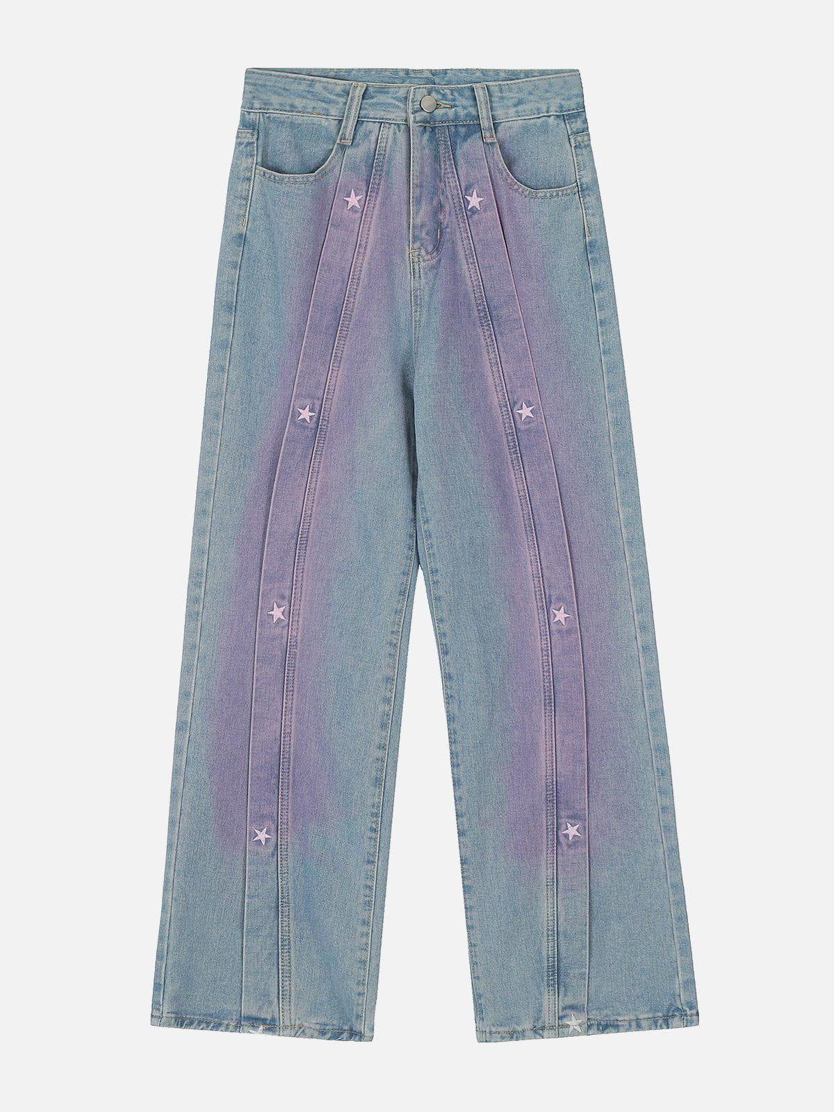 Aelfric Eden Embroidery Star Washed Jeans Product Image