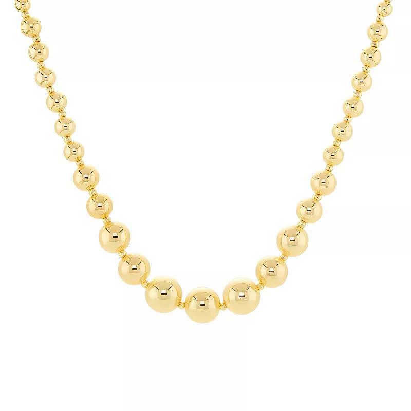 Emberly Gold Tone Graduated Polished Beads Necklace, Womens Yellow Product Image