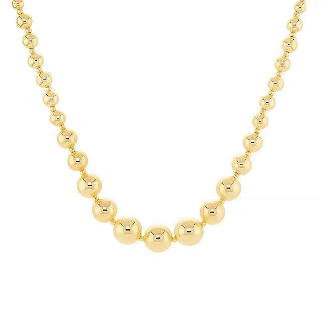 Emberly Gold Tone Graduated Polished Beads Necklace, Womens Yellow Gold Tone Product Image