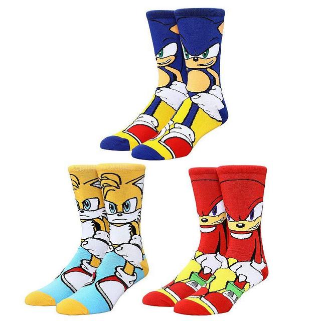 Mens Sonic Hedgehog 3-Pack Crew Socks Product Image