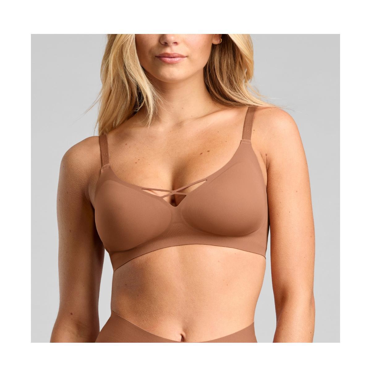 Siella Womens No-Show V-Neck Bra with removable pads Product Image