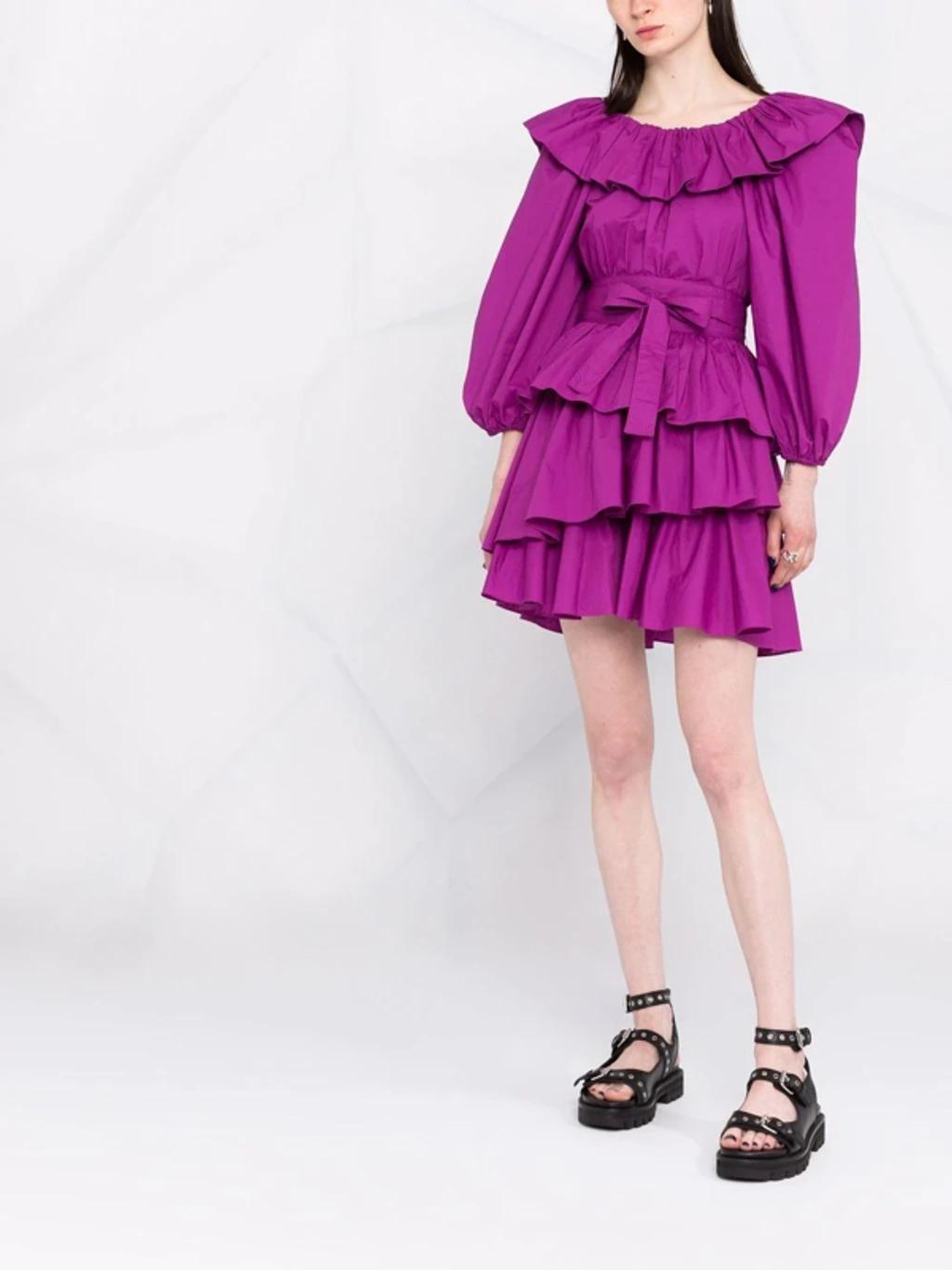 Giselle Ruffle-detail Dress In Orchid Product Image