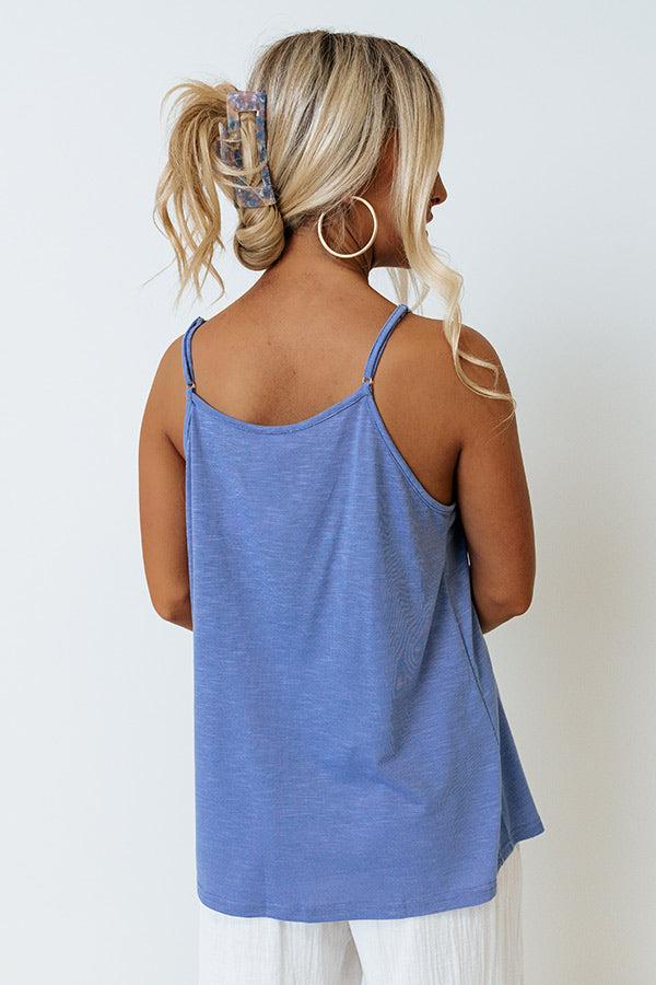 Beachy Bonding Shift Tank In Periwinkle Product Image