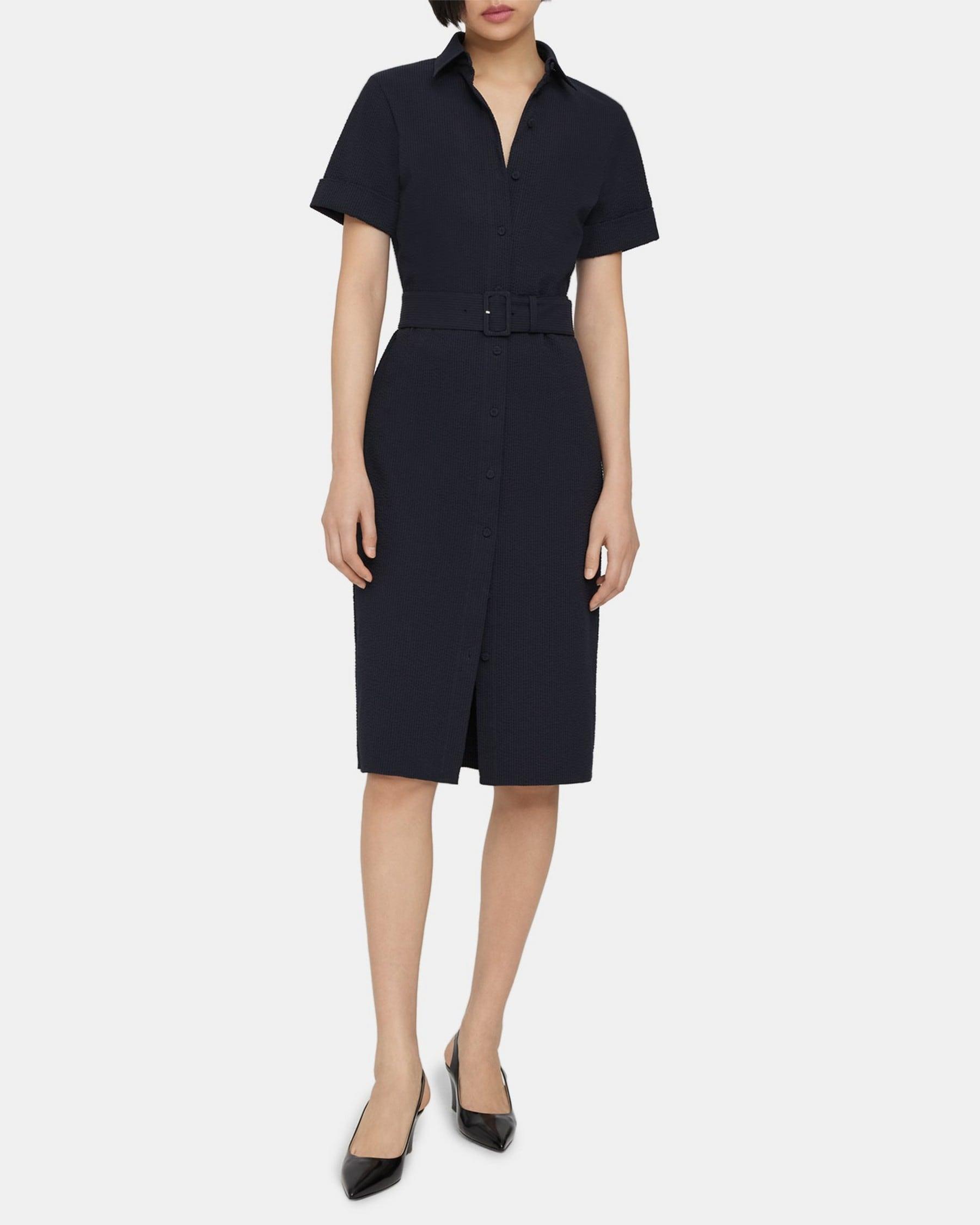 Belted Shirt Dress in Seersucker product image